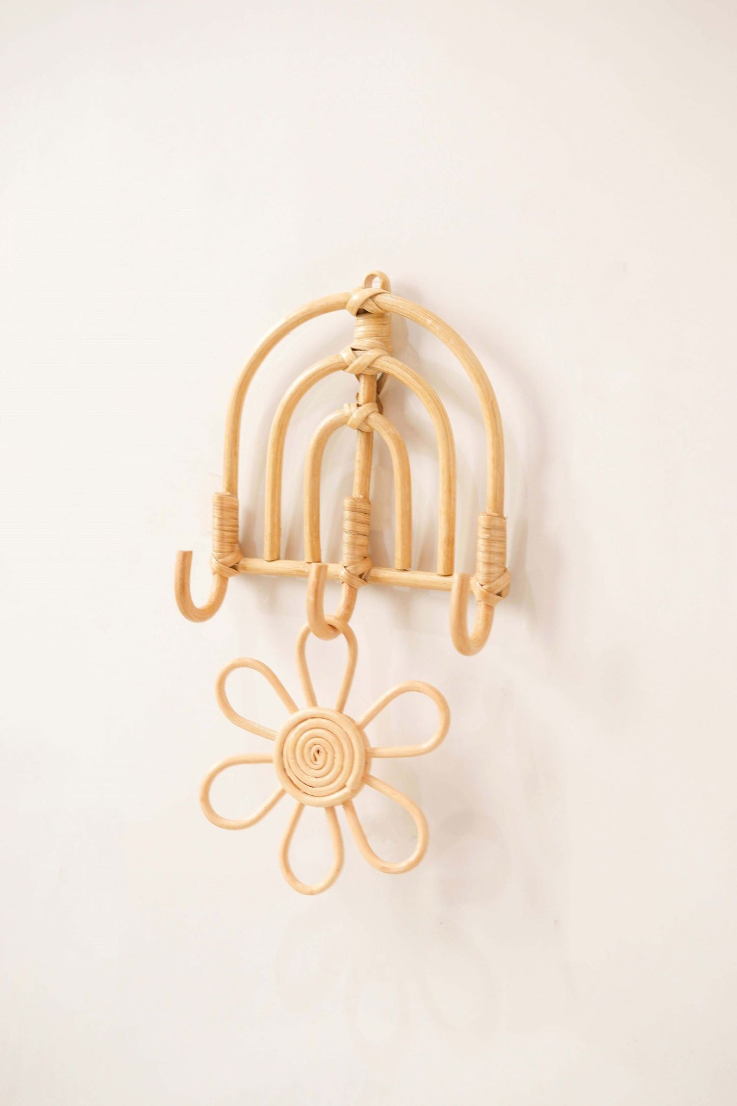 Rattan Rainbow Wall Hook | Rattan Wall Hook Mini | Nursery Wall Hook | Keychain Wall Hook