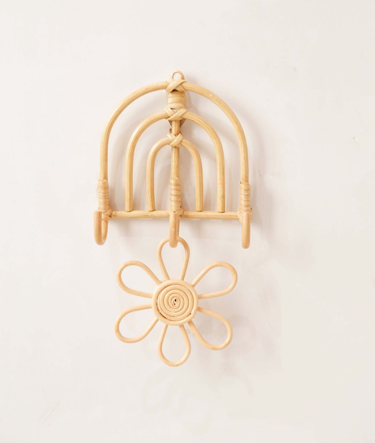 Rattan Rainbow Hook | Rattan Wall Hook Mini | Nursery Wall Hook | Keychain Wall Hook