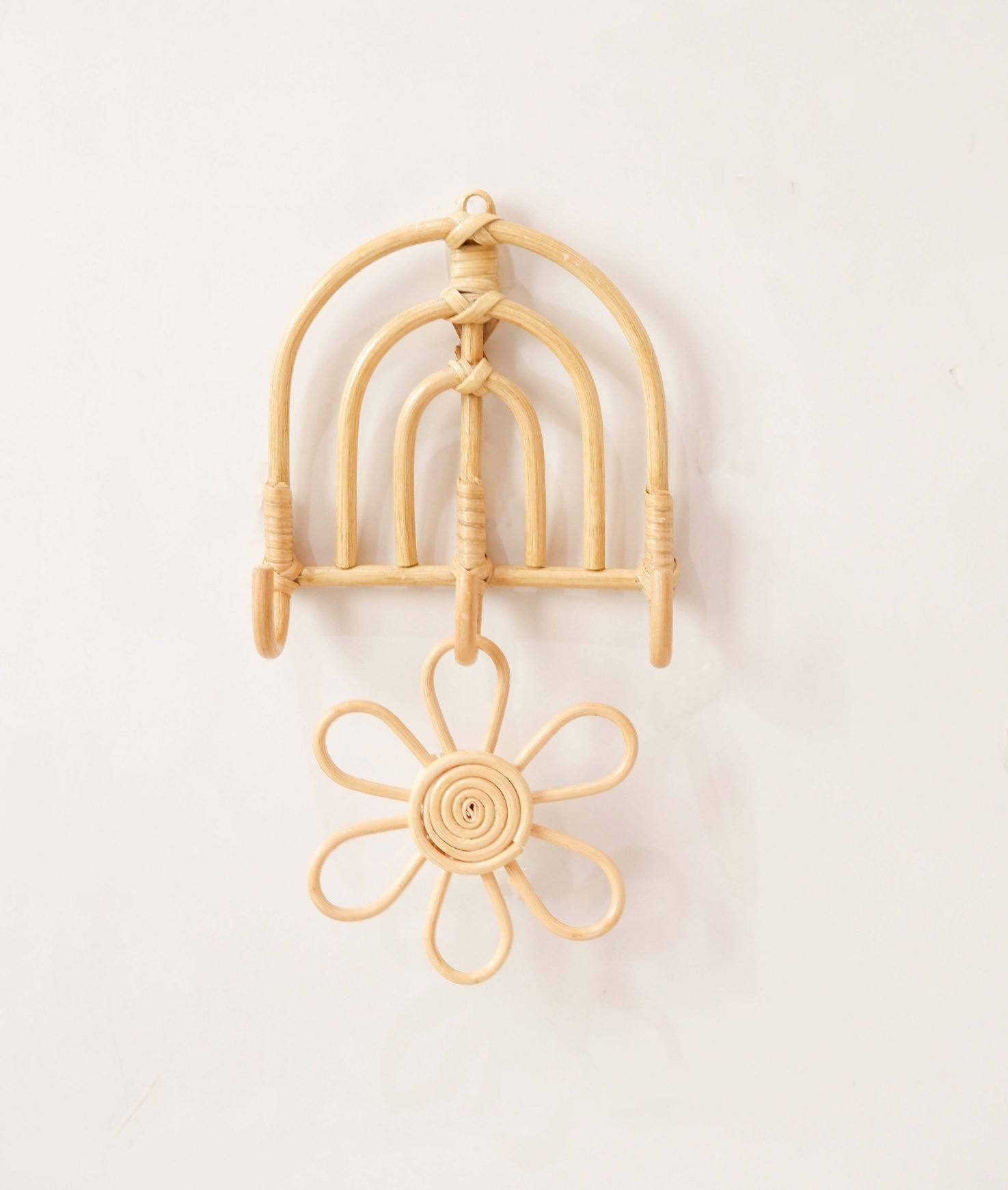 Rattan Rainbow Hook | Rattan Wall Hook Mini | Nursery Wall Hook | Keychain Wall Hook