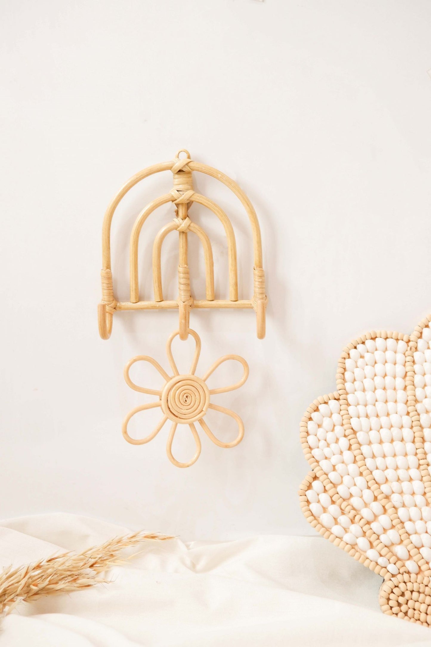 Rattan Rainbow Wall Hook | Rattan Wall Hook Mini | Nursery Wall Hook | Keychain Wall Hook