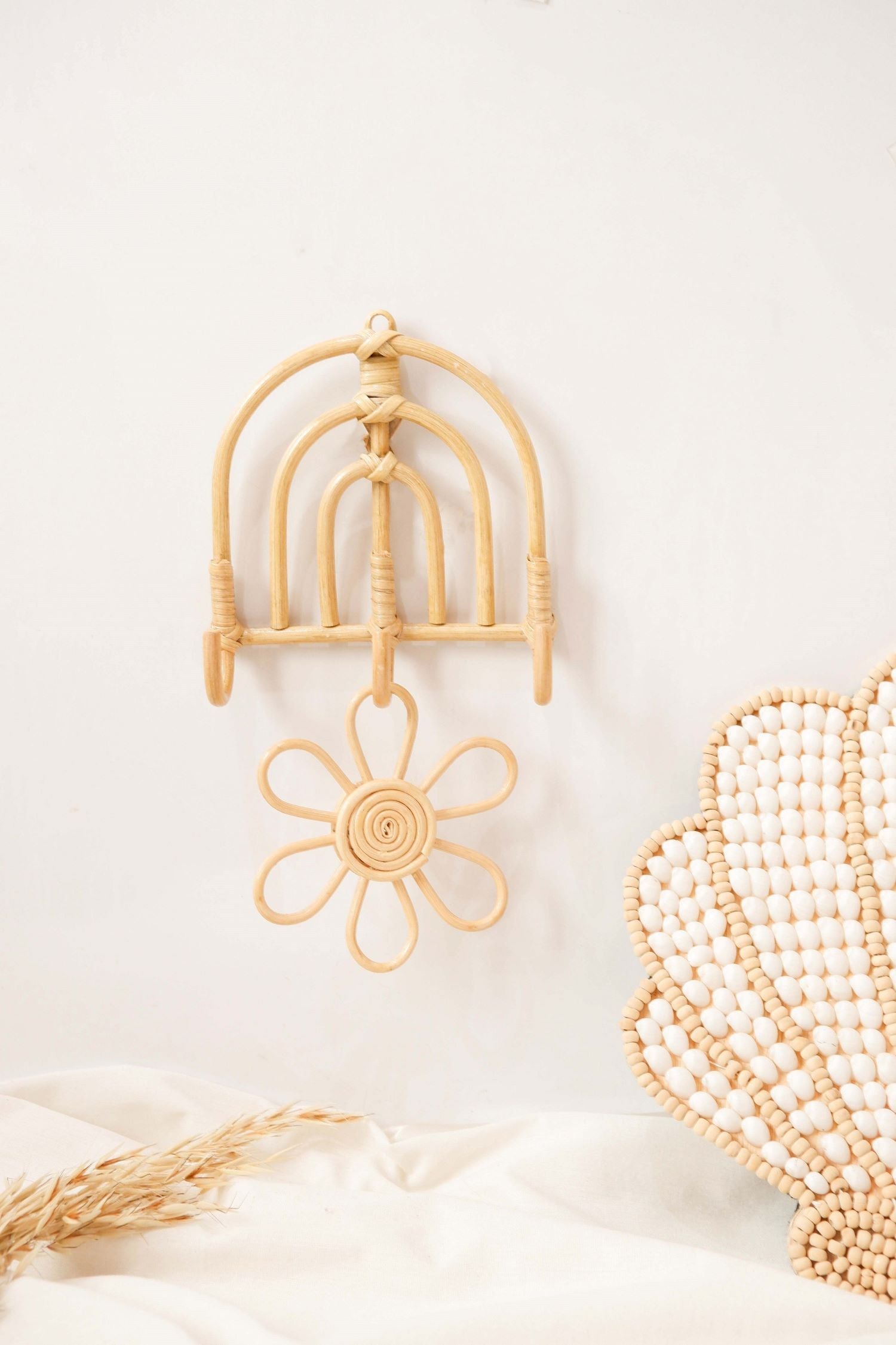Rattan Rainbow Wall Hook | Rattan Wall Hook Mini | Nursery Wall Hook | Keychain Wall Hook