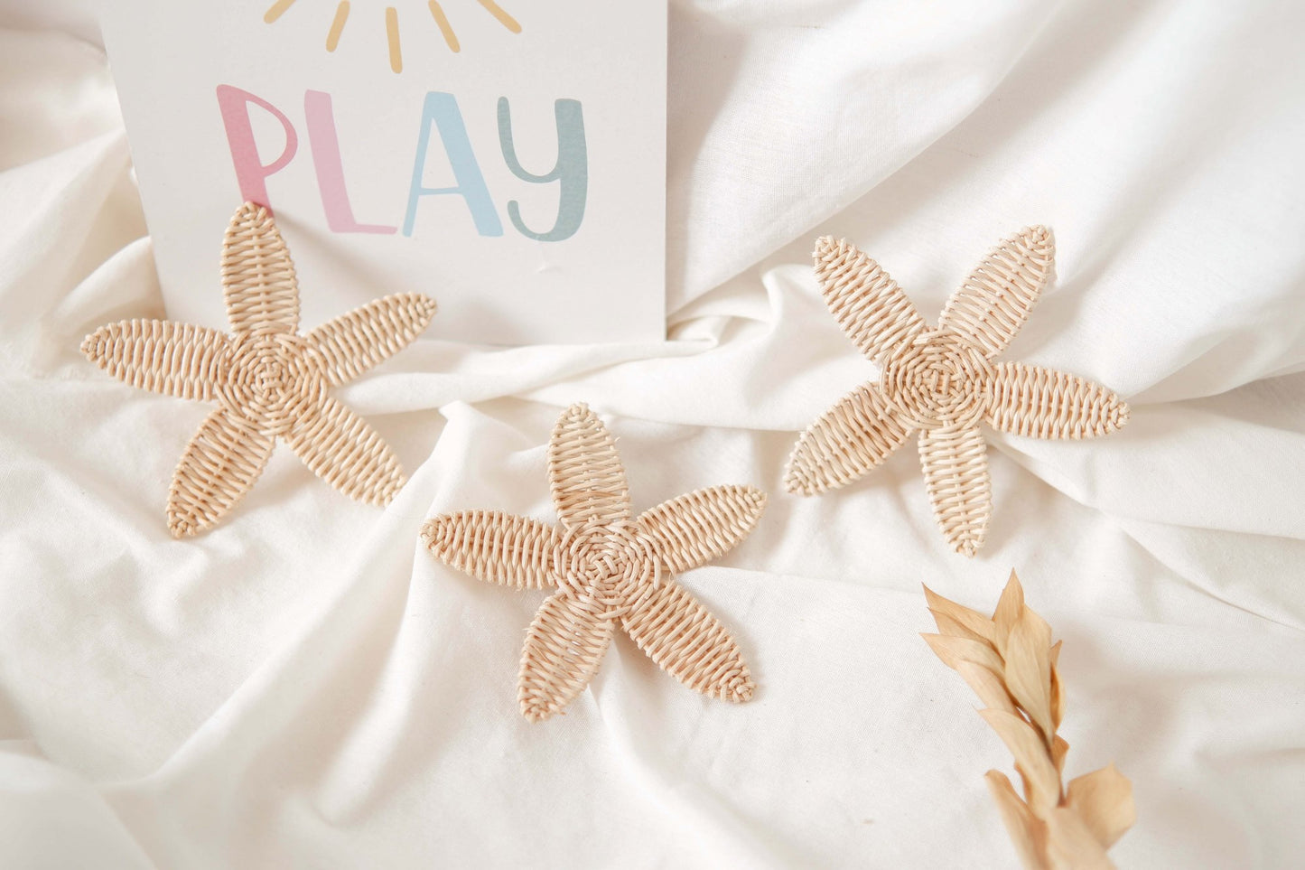 Rattan Star Fish for Boho Nursery Decor | Beach Baby Room