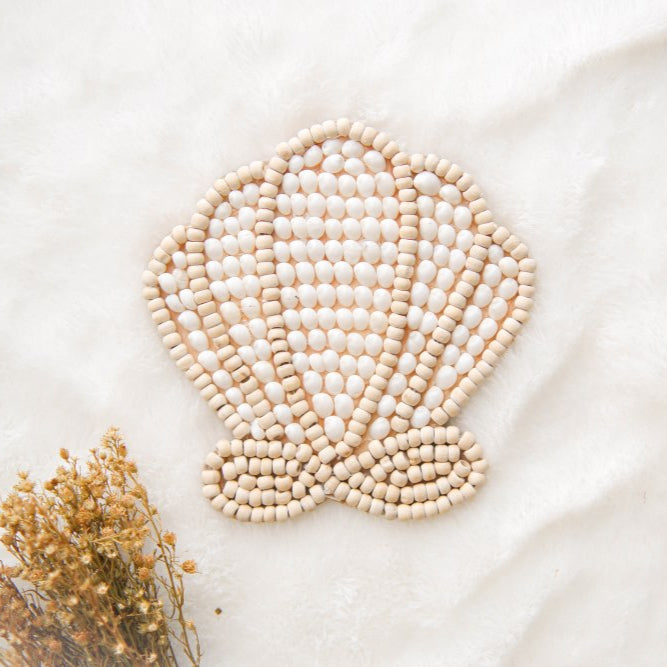 seashell kids playroom decor with boho theme