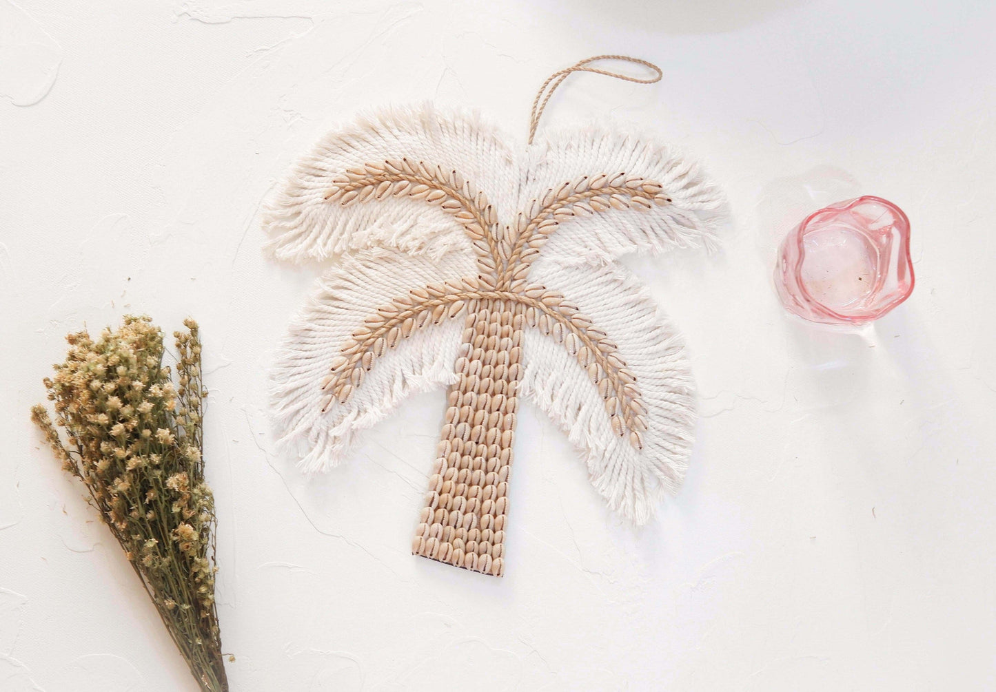 Palm Tree Shell Nursery Decor, Boho Beach Nursery Decor, Brown Sea Shell Wall Hanging, Boho Kids Room Decor, Coastal Playroom Wall Decals