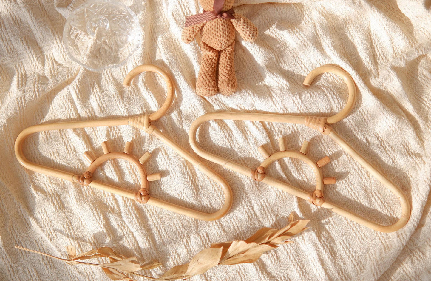 Rattan Hanger for Kids, Boho Kids Rattan Hanger, Bear Nursery Rattan Hanger, Sunrise Rattan Hanger for Baby Clothes, Clothes Rack Toddler