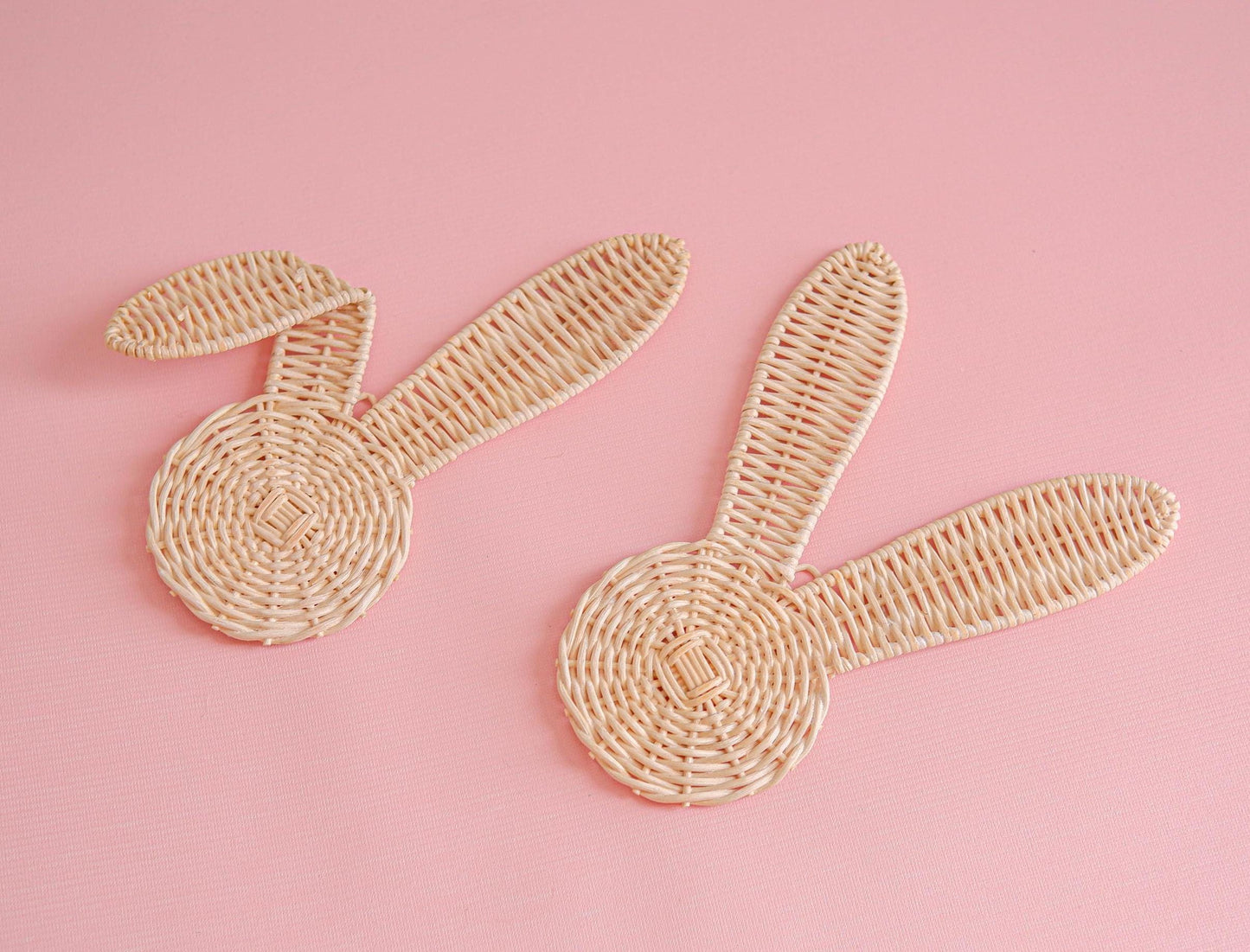 Boho Rattan Nursery Wall Decor SET, Bunny Rattan Decor Set, Bunny Nursery Decor for Girl, Easter Rabbit Decor, Beach Baby Room Decor