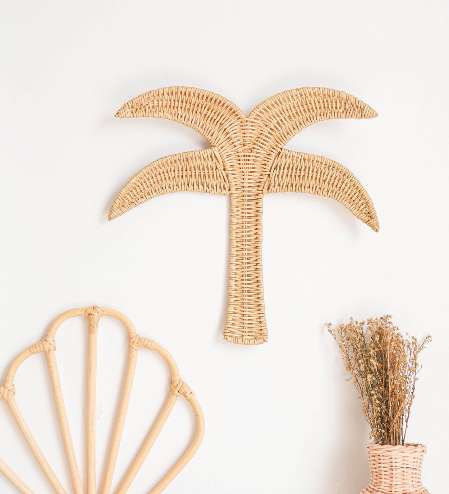 Rattan Palm Tree Wall Decor, Rattan Nursery Wall Decor, Boho Beach Nursery Decor, Surfer Kids Room Decor, Wicker Kids Decor, Kids Playroom