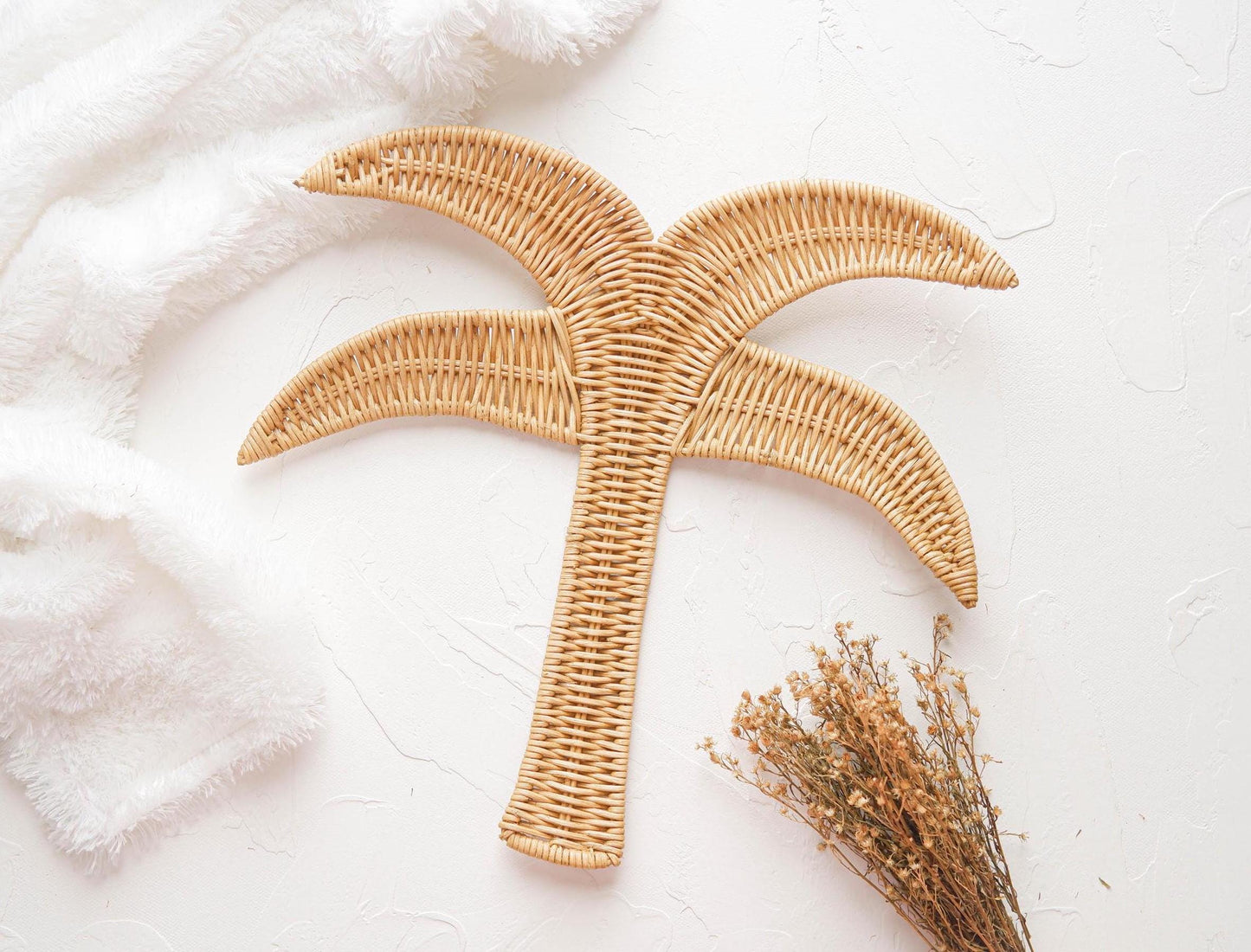 Rattan Palm Tree Wall Decor, Rattan Nursery Wall Decor, Boho Beach Nursery Decor, Surfer Kids Room Decor, Wicker Kids Decor, Kids Playroom