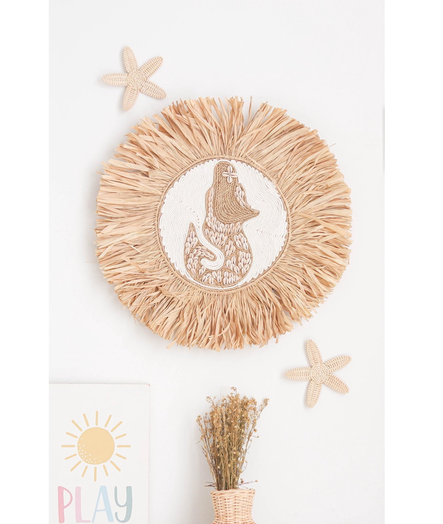 Sea Shell Wall Decor, Mermaid Nursery Decor, Boho Nursery Wall Decor, Mermaid Decor for Girls Room, Beach Theme Kids Room, Coastal Playroom