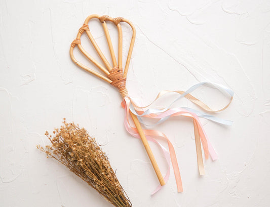 Fairy Magic Wand, Rattan Kids Toys, Mermaid Seashell Wand, Rattan Fairy Miniature Wand, Under The Sea Baby Wands, Rattan Pretend Play