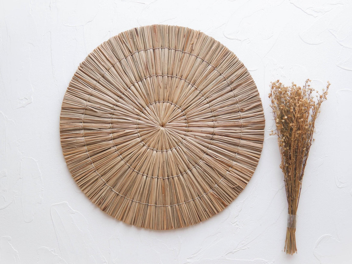 Round Seagrass Placemats, Boho Placemats for Round Table, Wedding Placemat Woven, Boho Charger Plates, Rustic Wedding Table Setting Decor