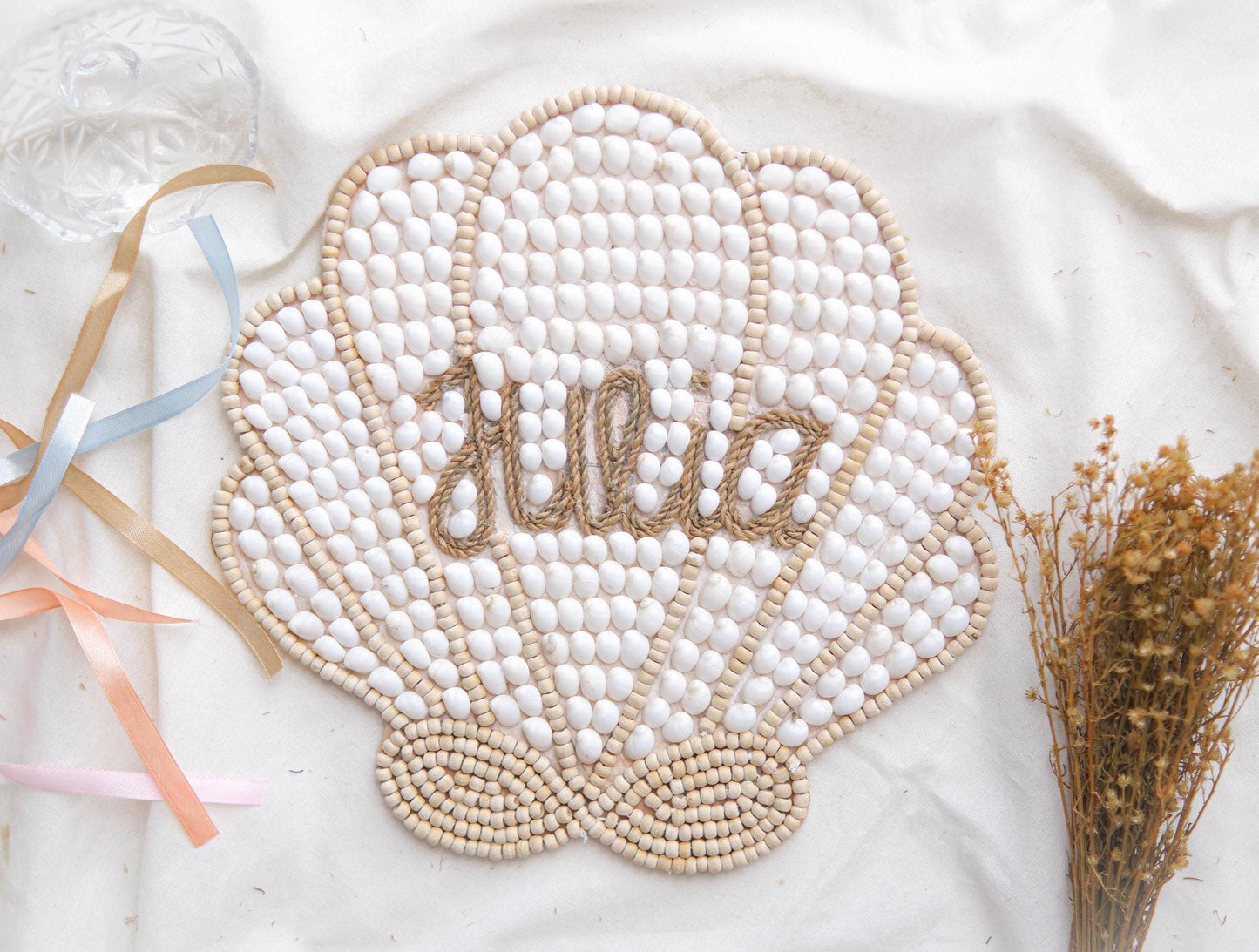 Sea Shell Wall Decor, Personalized Mermaid Nursery Name Sign, Boho Nursery Wall Decor, Under The Sea Girls Nursery Decor, Nautical Kids Room