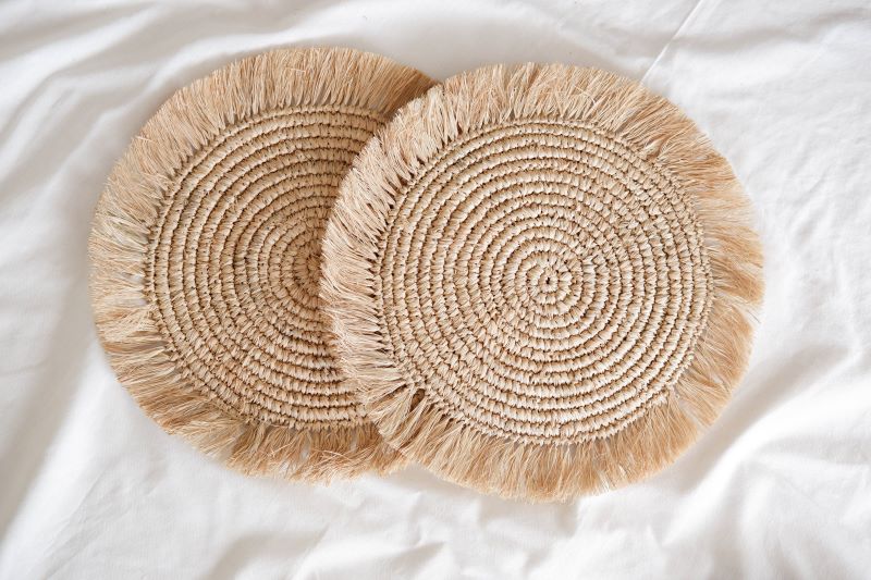 Raffia Fringe Placemat | Boho Placemat