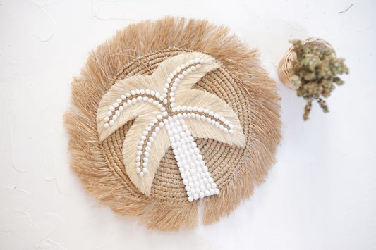 Palm Tree Shell Nursery Decor, Boho Beach Home Decor, Girls Coquette Room Decor, Sea Shell Ornament, Coastal House Decor, Boho Girls Bedroom Decor, Boho Shelf Decor