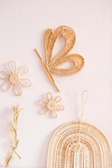 Rattan butterfly for Boho Girls Nursery Decor | Neutral Nursery Decor | Baby Girls Decor above Crib