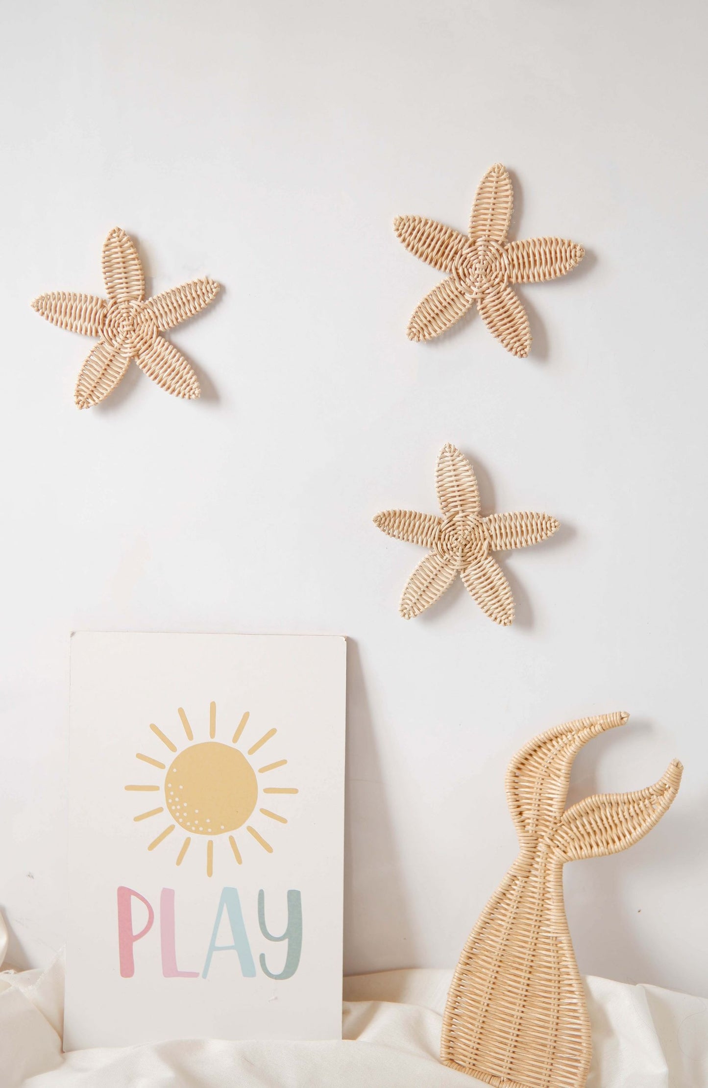 Rattan Starfish for Coastal Nursery Decor Ideas | Neutral Nursery Wall Decor