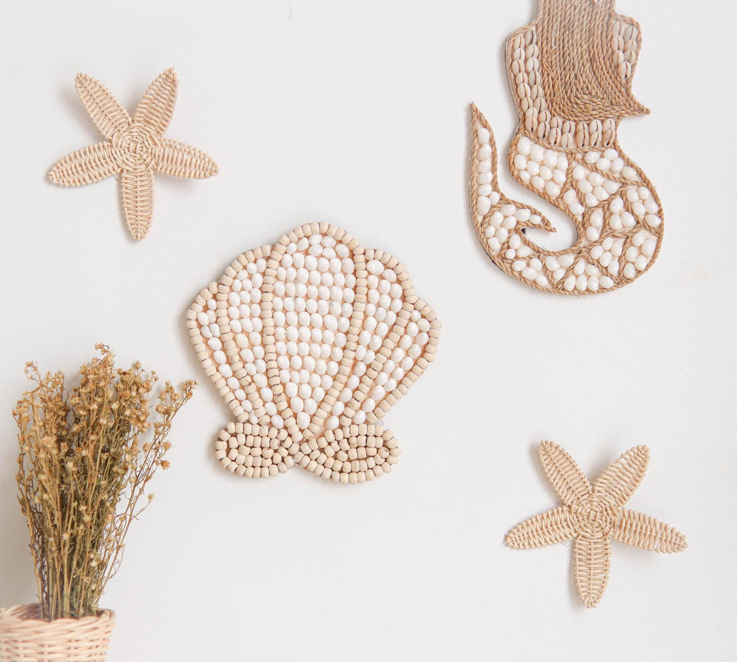 Sea Shell Wall Decor, Boho Nursery Wall Decor, Baby Girl Decoration Room, Seashell Nursery Decor, Boho Beach Nursery Decor, Ocean Baby Decor