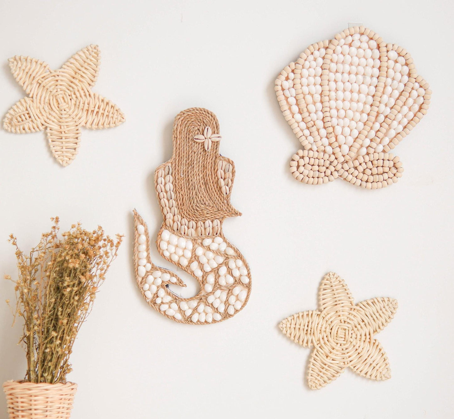 Boho Mermaid Girl Room Decor, Seashell Nursery Decor, Sea Shell Wall Decor, Under The Sea Nursery Girl, Mermaid Theme Baby Room, Ocean Decor