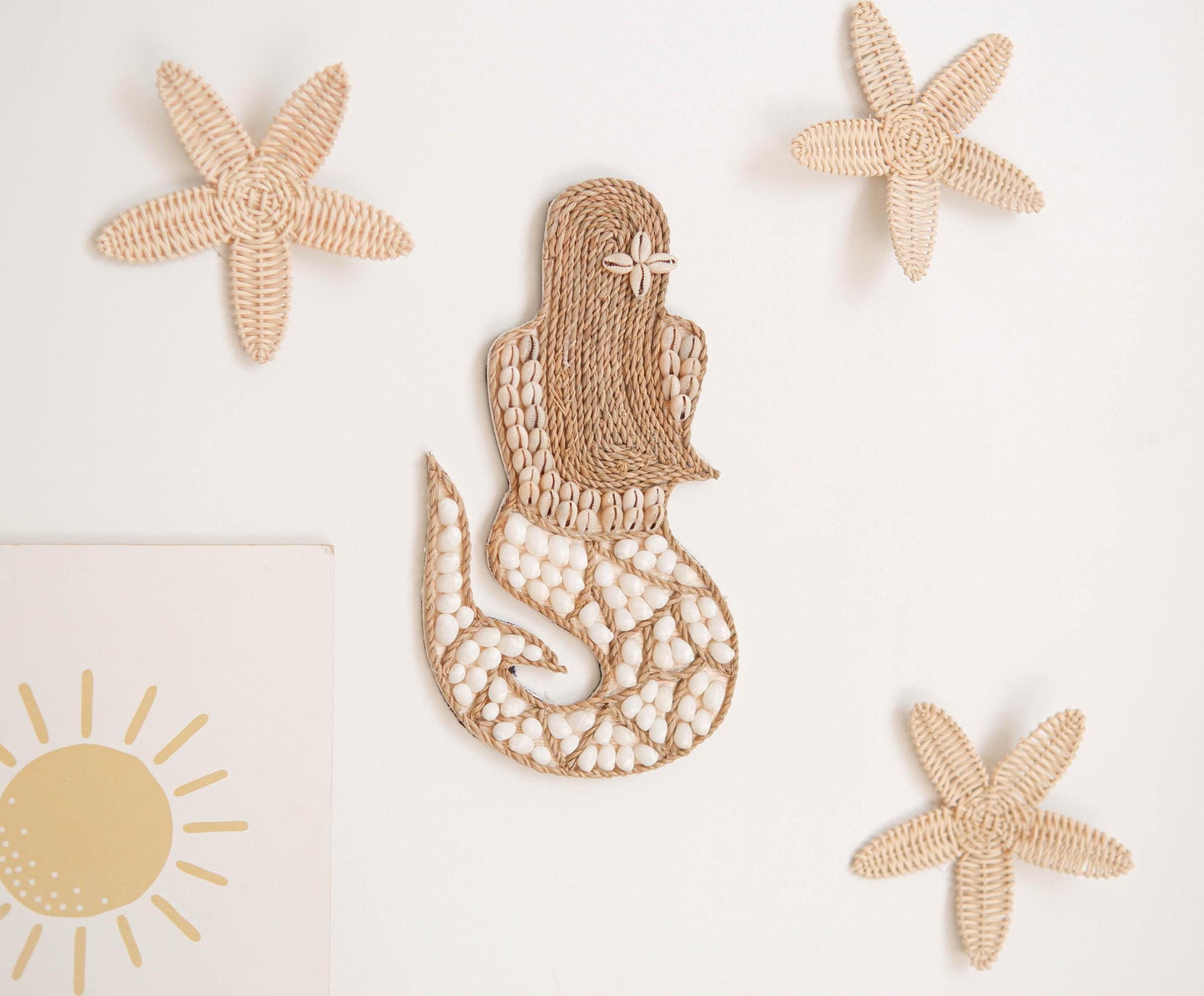 Boho Mermaid Girl Room Decor, Seashell Nursery Decor, Sea Shell Wall Decor, Under The Sea Nursery Girl, Mermaid Theme Baby Room, Ocean Decor