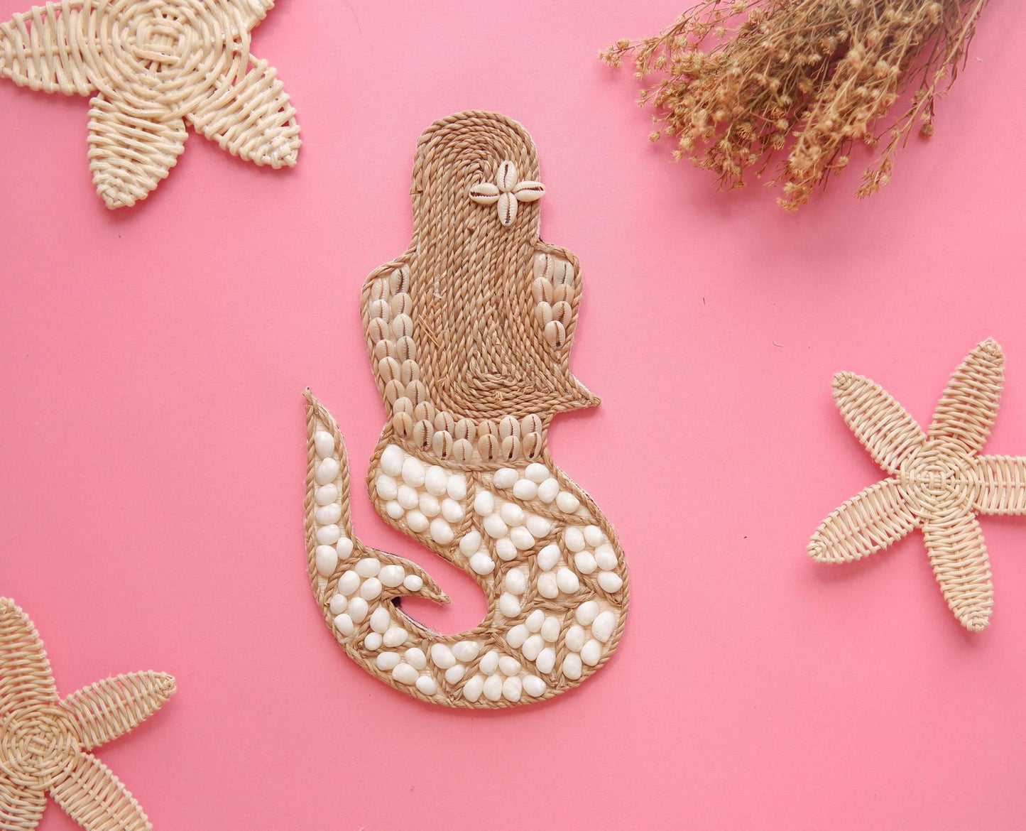 Boho Mermaid Girl Room Decor, Seashell Nursery Decor, Sea Shell Wall Decor, Under The Sea Nursery Girl, Mermaid Theme Baby Room, Ocean Decor