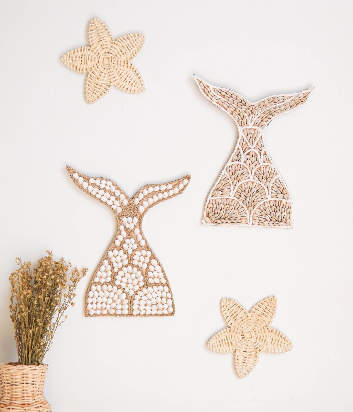 Seashell Nursery Decor, Boho Nursery Wall Decor, Mermaid Tail Decor, Under The Sea Nursery Decor, Boho Beach Nursery Decor, Ocean Kids Room