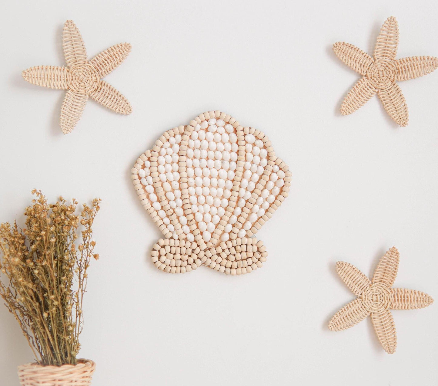 Sea Shell Wall Decor, Boho Nursery Wall Decor, Baby Girl Decoration Room, Seashell Nursery Decor, Boho Beach Nursery Decor, Ocean Baby Decor