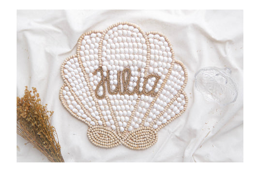Sea Shell Wall Decor, Personalized Mermaid Nursery Name Sign, Boho Nursery Wall Decor, Under The Sea Girls Nursery Decor, Nautical Kids Room